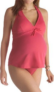 red 2pc maternity swimsuit